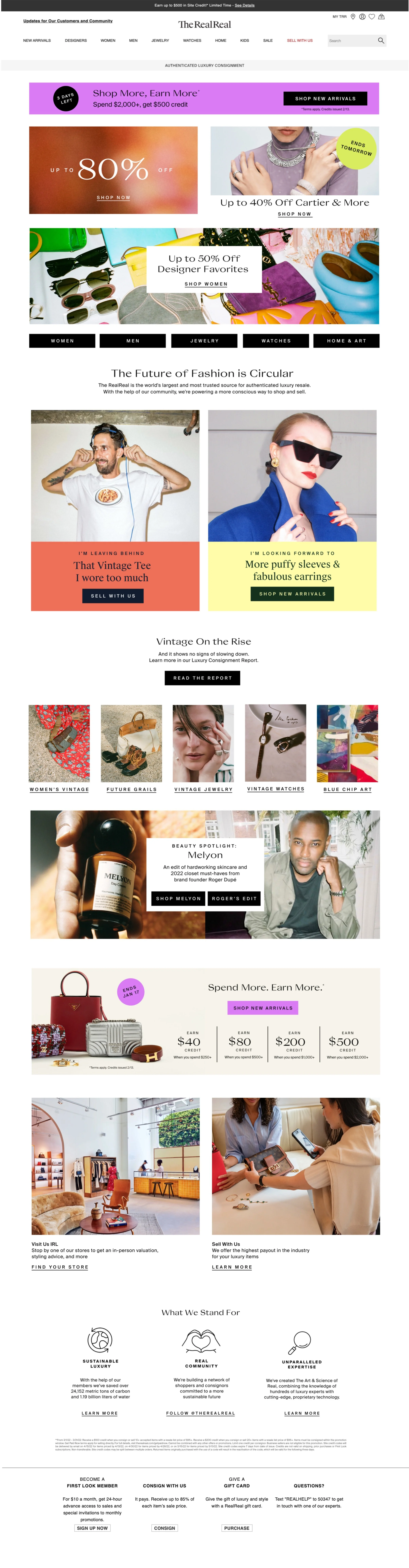 The RealReal desktop — 1